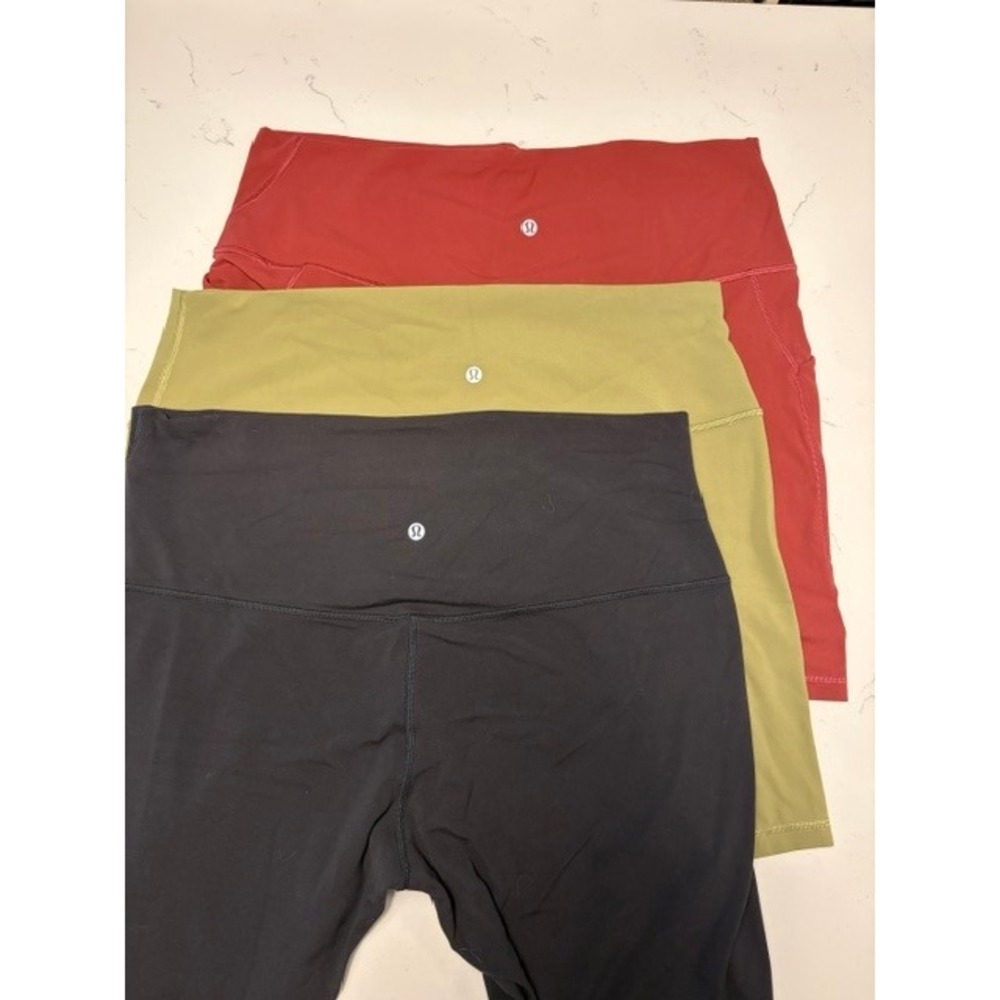 Lululemon Align High Rise Shorts Black, Green, Burgundy - Size 18 Nulu  3 pair